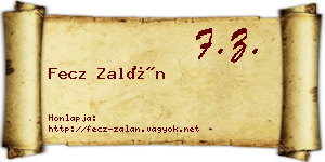 Fecz Zalán névjegykártya